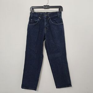 CINTAS Women's Blue Heavy Denim Cotton High Rise Straight Fit Jeans Size 26x28